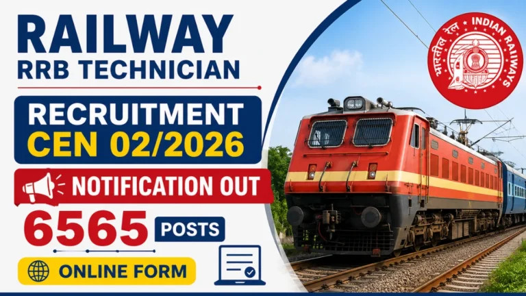 RRB Technician CEN 02/2026: CBT Exam Date Announced, Check Full Schedule, Vacancy, Eligibility & More 21 Railway RRB Technician Recruitment CEN 02/2026 Notification Out For 6565 Posts, Online Form