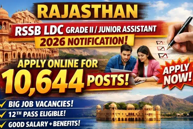 Rajasthan RSSB LDC Grade II / Junior Assistant 2026 Apply Online for 10,644 Posts 34 Rajasthan RSSB LDC Recruitment 2026