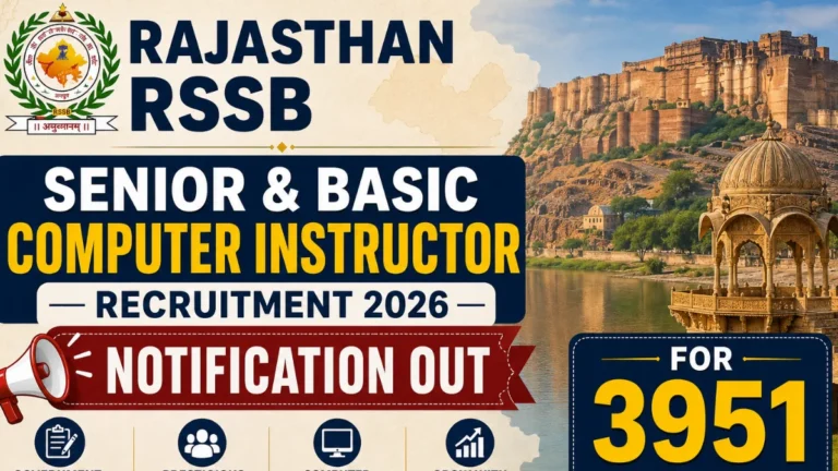Rajasthan RSSB Senior & Basic Computer Instructor Recruitment 2026 Notification Out for 3951 Posts 28 Rajasthan RSSB Senior & Basic Computer Instructor Recruitment 2026 Notification Out for 3951 Posts