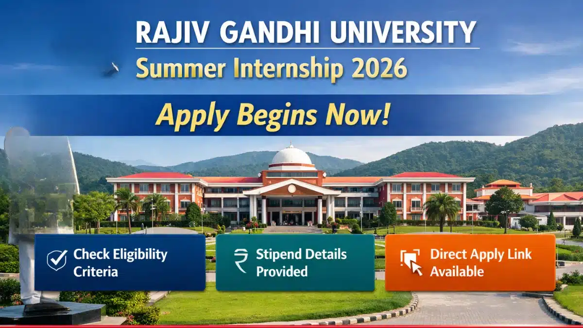 Rajiv Gandhi University Summer Internship 2026 Apply Begins: Check ...