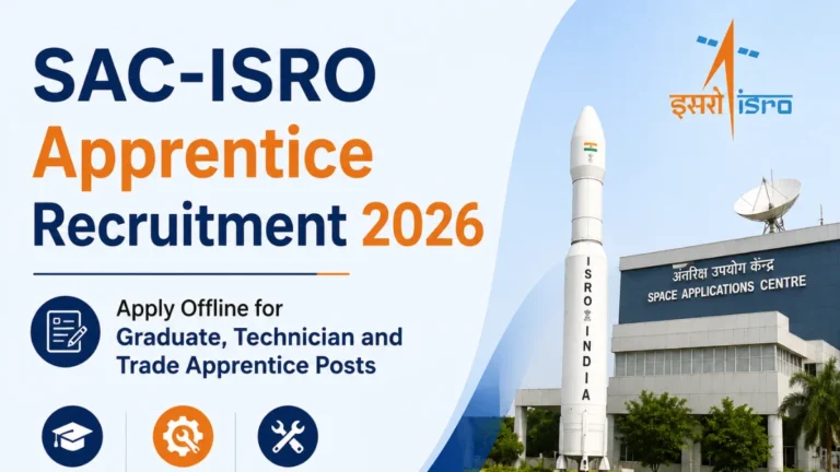 SAC-ISRO Apprentice Recruitment 2026, Apply Offline for Graduate, Technician and Trade Apprentice Posts 31 SAC-ISRO Apprentice Recruitment 2026