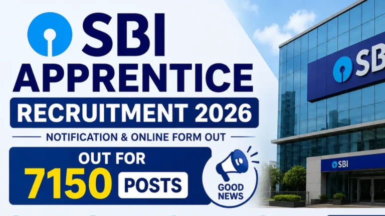 SBI Apprentice Recruitment 2026 For 7150 Posts, Admit Card Link Active 16 SBI Apprentice Recruitment 2026 Notification & Online Form Out For 7150 Posts