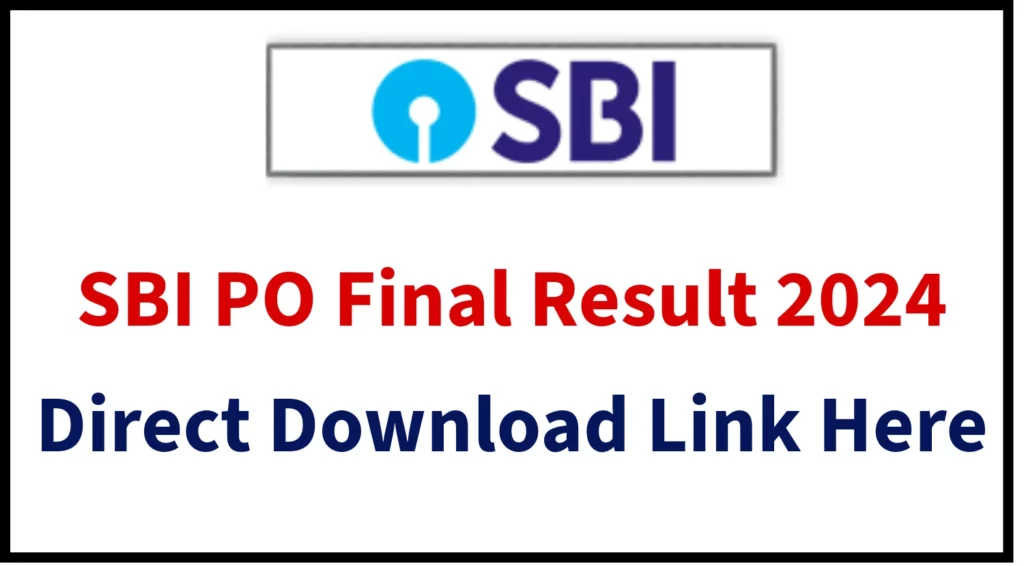 SBI PO Final Result 2024