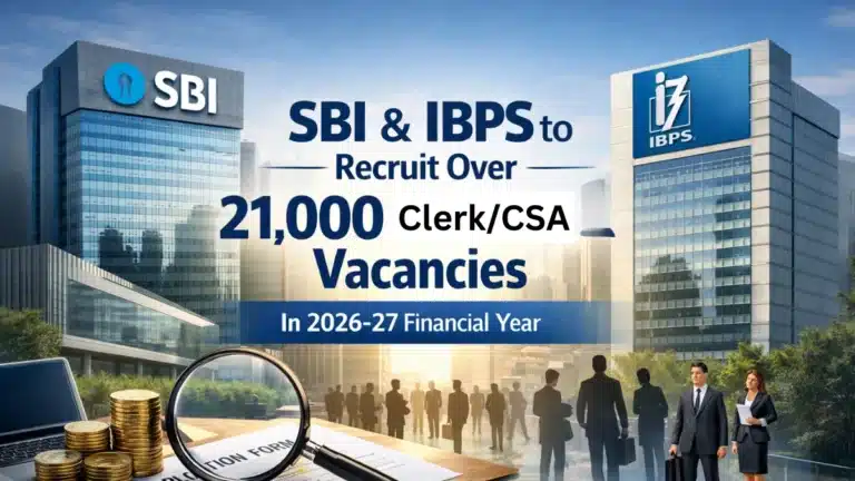 SBI and IBPS to Recruit 21000+ Clerk/CSA Vacancies in 2026-27 Financial Year 17 SBI and IBPS to Recruit 21000+ ClerkCSA Vacancies in 2026-27 Financial Year