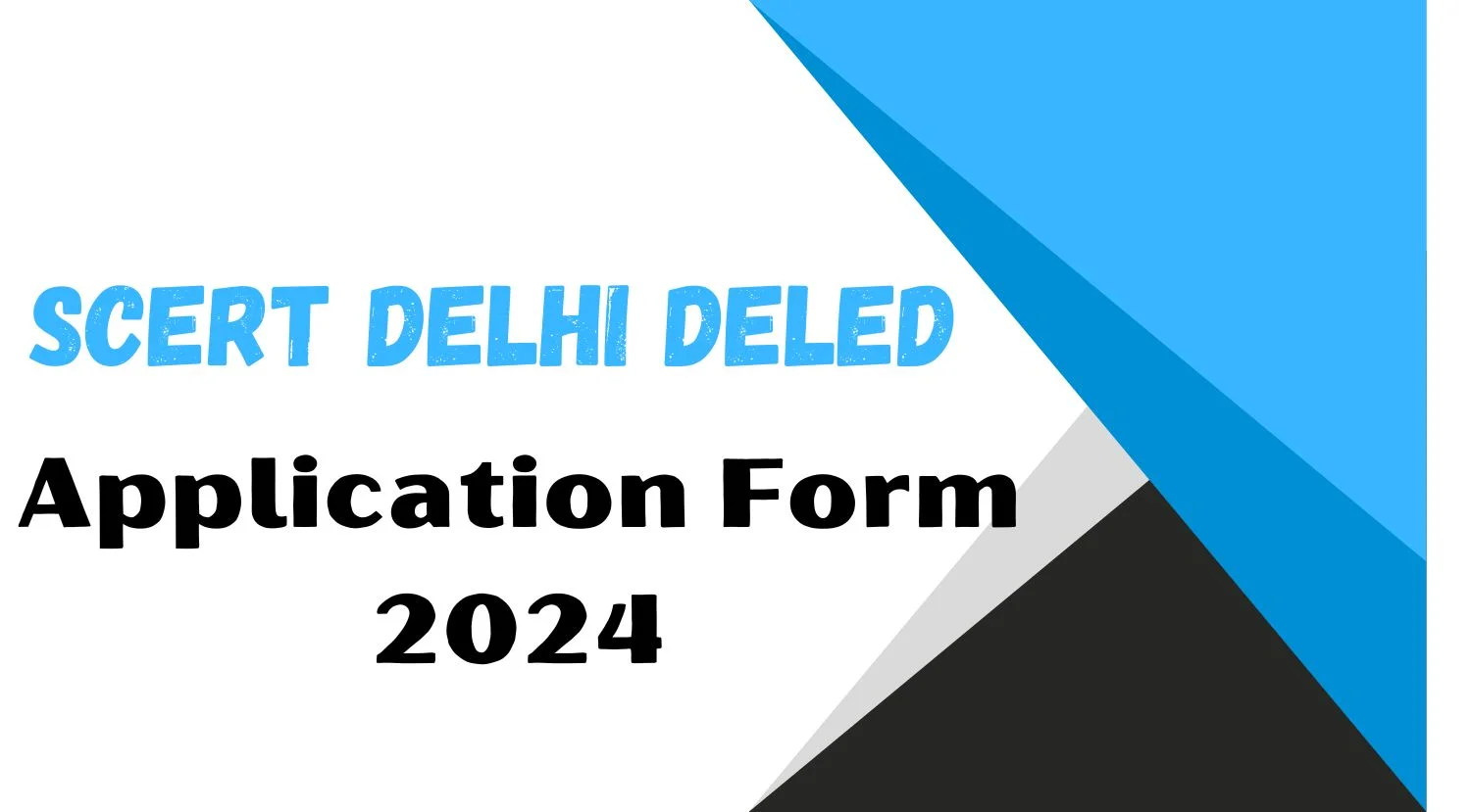 SCERT Delhi DELED Application Form 2024 - Application Fees Online Application Process and Eligibility Criteria