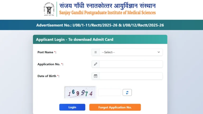 SGPGI Nursing Officer Admit Card 2026 Out @sgpgims.org.in, Download Hall Ticket PDF 38 SGPGI Nursing Officer Admit Card 2026