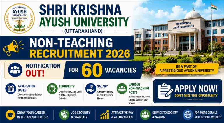 SKAU Non-Teaching Recruitment 2026 Notification Out for 60 Vacancies, Application Dates, Eligibility, Salary 32 SKAU Non-Teaching Recruitment 2026 Notification Out for 60 Vacancies, Application Dates, Eligibility, Salary