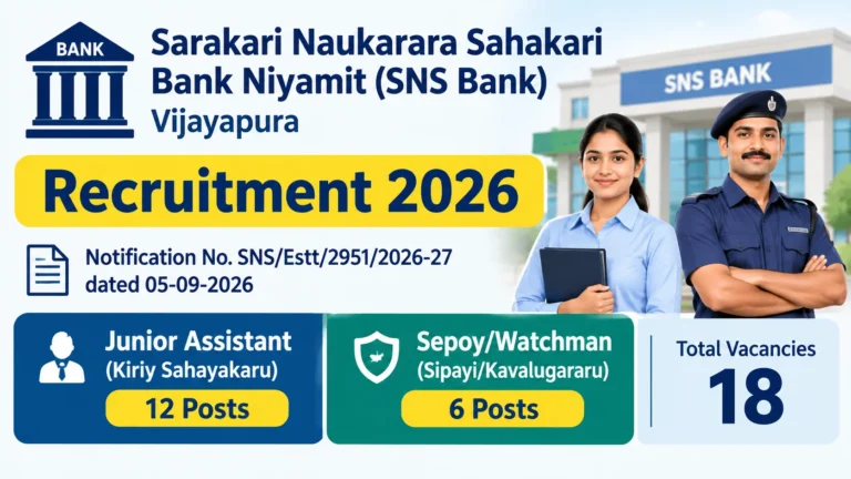 SNS Bank Vijayapura Recruitment 2026 Notification Out (18 Posts), Apply Online Before 28th September 12 SNS Bank Vijayapura Recruitment 2026 Notification Out (18 Posts), Apply Online Before 28th September