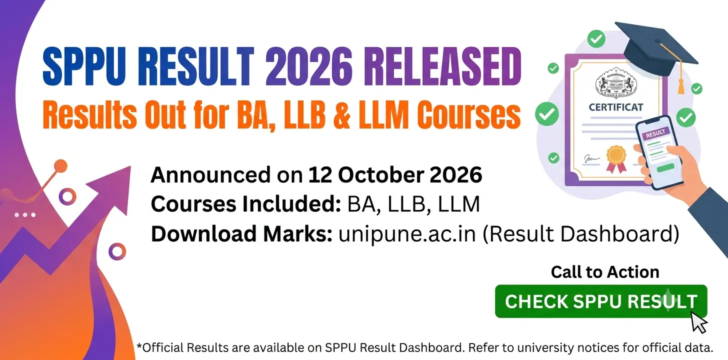 SPPU Result 2026 Out: Check UG & PG Results Online 1 SPPU Result 2026 Released for BA, LLB and LLM