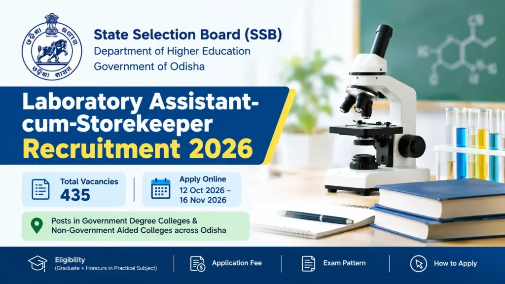 SSB Odisha Lab Assistant Recruitment 2026, Apply Online for 435 Vacancies from 12 October 2 SSB Odisha Lab Assistant Recruitment 2026, Apply Online for 435 Vacancies from 12 October