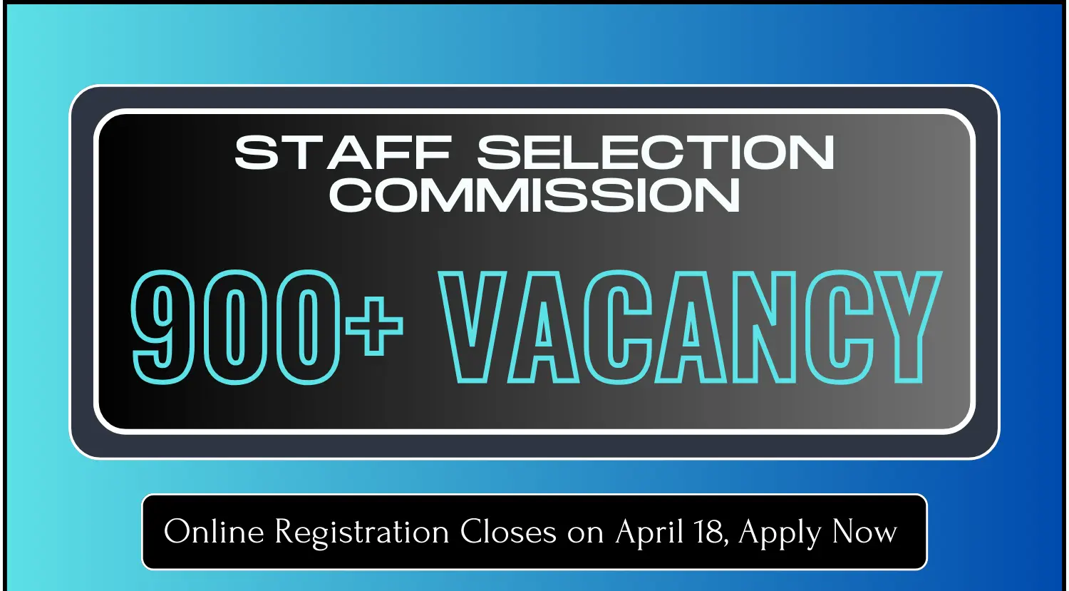 SSC 968 Vacancies 2024 Online Registration Closes on April 18 Apply Now