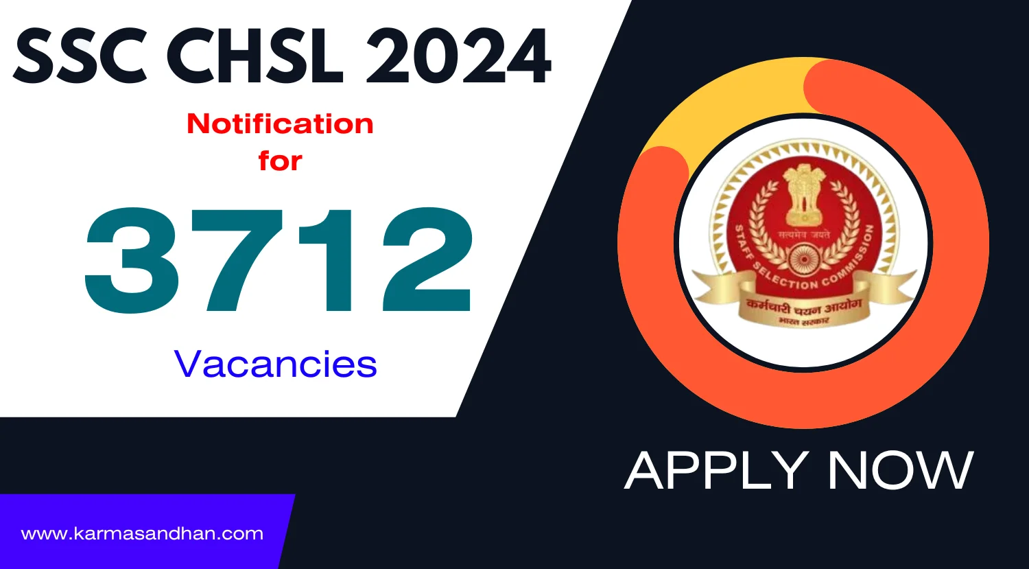 SSC CHSL 2024 Notification for 3712 Vacancies