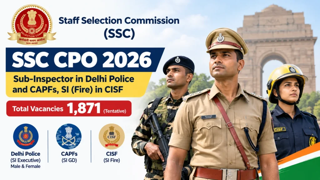 SSC CPO Exam Date 2026 Out: Paper-I from November 20 to 28, 1871 SI Posts 1 SSC CPO 2026 Notification Out (1871 Posts), Apply Online Begins for Sub-Inspector in Delhi Police & CAPF