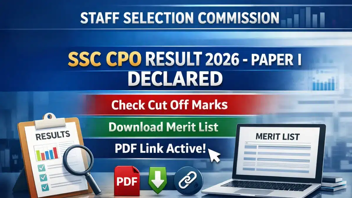 SSC CPO Result 2026 Paper I Declared, Check Cut Off Marks, Download ...