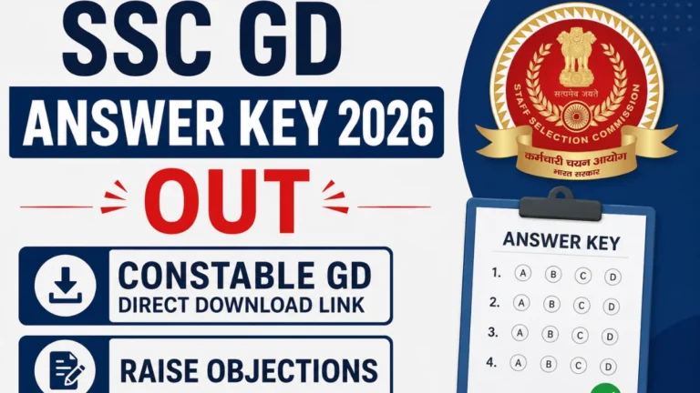 SSC GD Answer Key 2026 OUT, Constable GD Direct Download Link & Raise Objections 29 SSC GD Answer Key 2026