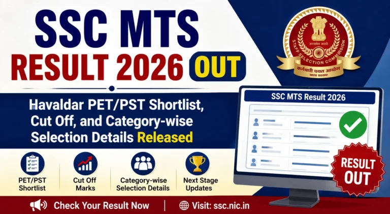 SSC MTS Result 2026 OUT; Havaldar PET/PST Shortlist, Cut Off, and Category-wise Selection Details Released 5 SSC MTS Result 2026 OUT; Havaldar PETPST Shortlist, Cut Off, and Category-wise Selection Details Released