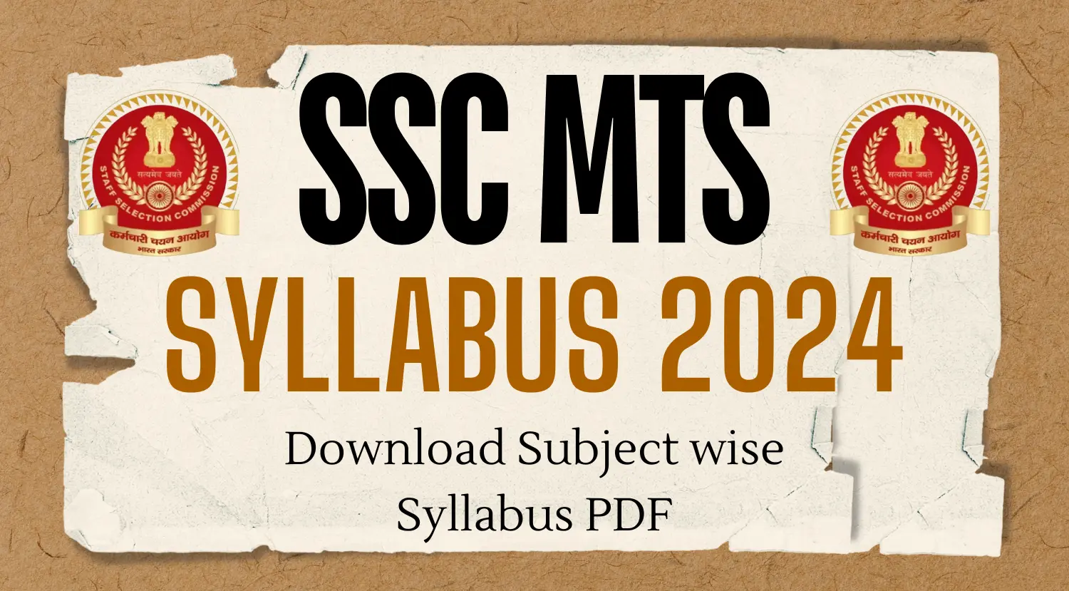 SSC MTS Syllabus 2024 - Download Subject wise Syllabus PDF
