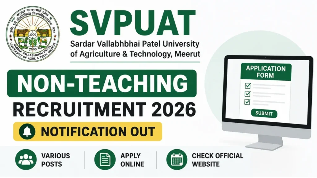 SVPUAT Non-Teaching Recruitment 2026 Out @svpuat.edu.in, Apply Online For 93 Non-Teaching Vacancies 1 SVPUAT Non-Teaching Recruitment 2026 Out @svpuat.edu.in, Apply Online For 93 Non-Teaching Vacancies