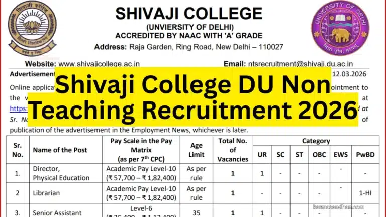 Shivaji College DU Non Teaching Vacancy 2026, Apply for Junior Assistant, Library Attendant and More Post 38 Shivaji College DU Non Teaching Recruitment 2026