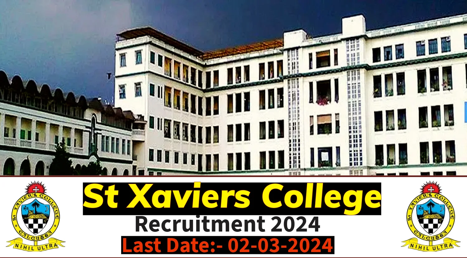 St Xaviers College Recruitment 2024