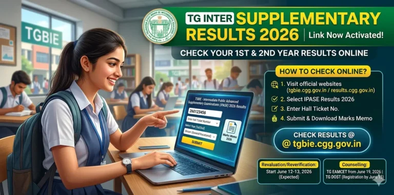 TG Inter Supplementary Results 2026 Link Activated: Results Checking Process Online 23 TG Inter Supplementary Results 2026