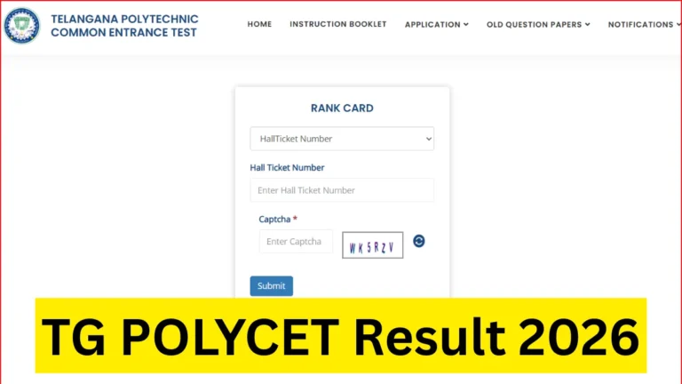 TG POLYCET Result 2026 Out Today, Rank Card @ polycet.sbtet.telangana.gov.in 26 TG POLYCET Result 2026