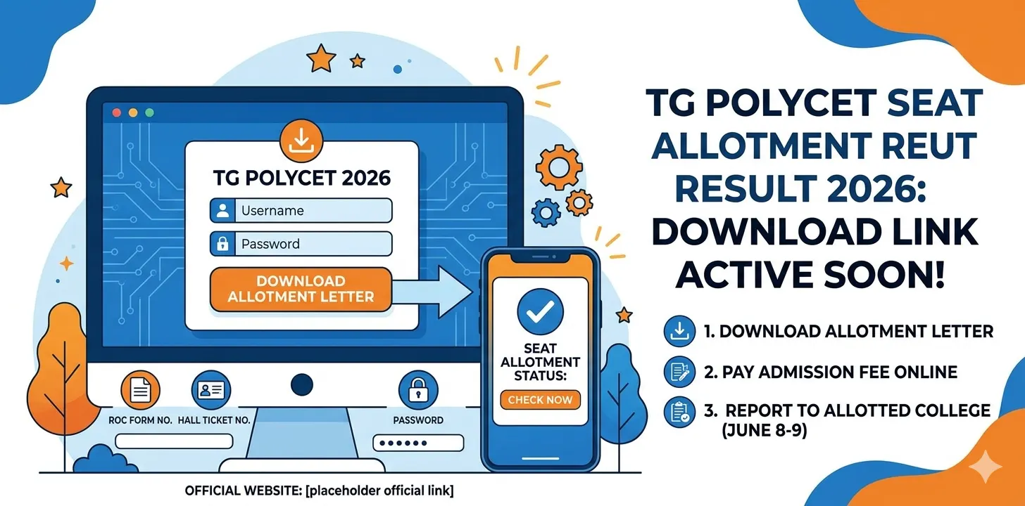 TG POLYCET Seat Allotment Result 2026, Download Link Active Soon 1 TG POLYCET Seat Allotment Result 2026