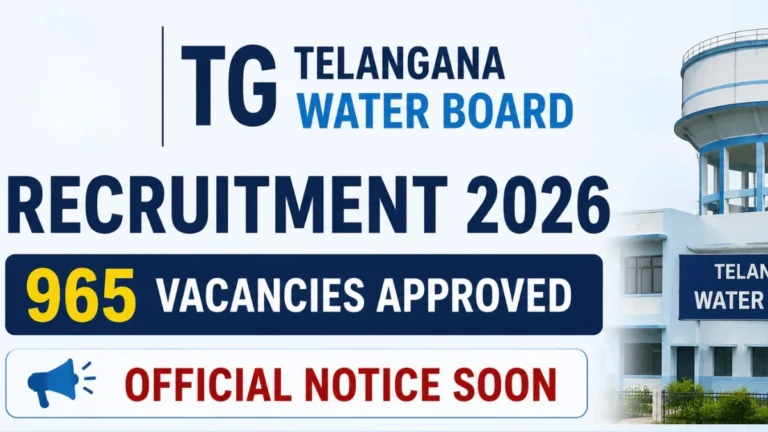 TG Telangana Water Board Recruitment 2026 for 965 Vacancies Approved - Official Notice Soon 16 TG Telangana Water Board Recruitment 2026