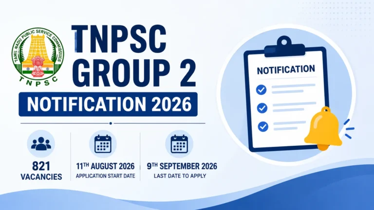 TNPSC Group 2 Notification 2026 Out, Apply Online for 821 Vacancies 34 TNPSC Group 2 Notification 2026