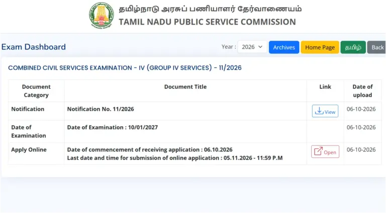 TNPSC Group 4 Recruitment 2026 Notification OUT: Apply Online Starts, Eligibility & Official PDF 39 TNPSC Group 4 Recruitment 2026 Notification OUT Apply Online Starts, Eligibility & Official PDF