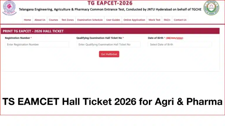 TS EAMCET Hall Ticket 2026 for Agri & Pharma OUT today; Direct Link here 38 TS EAMCET Hall Ticket 2026 for Agri & Pharma