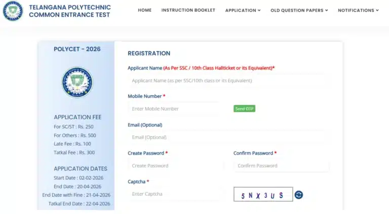 TS POLYCET 2026 Registration Begins, Check Notification, Eligibility, Dates 35 TS POLYCET 2026 Notification Released