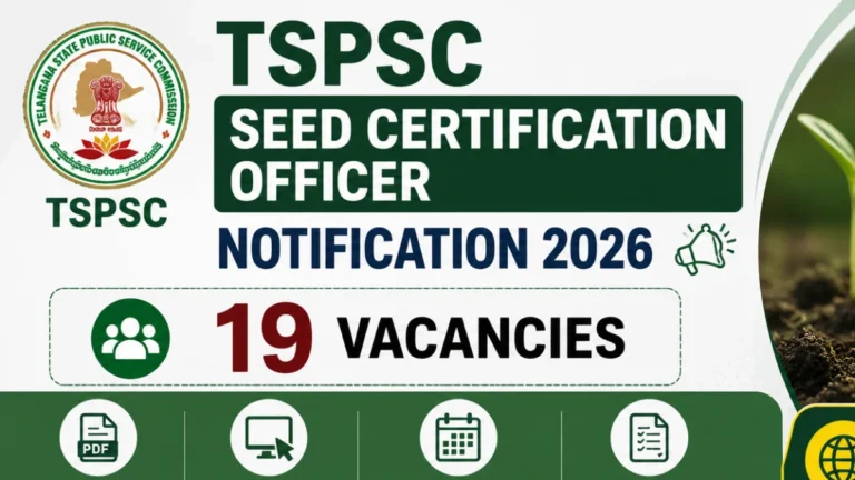 TSPSC Seed Certification Officer Notification 2026 Out for 19 Posts, Official PDF & Apply Online from 7th July 17 TSPSC Seed Certification Officer Notification 2026