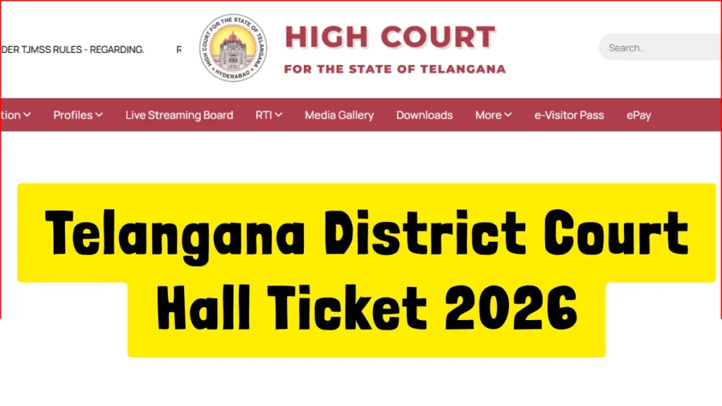 Telangana District Court Hall Ticket 2026 OUT, Download Admit Card PDF Link Active at tshc.gov.in 1 Telangana District Court Hall Ticket 2026