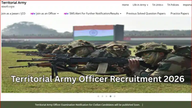 Territorial Army Officer Recruitment 2026, Check Vacancy, Notification Out for TA Commission (Men & Women) 13 Territorial Army Officer Recruitment 2026