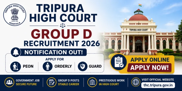 Tripura High Court Group D Recruitment 2026 Notification Out, Apply for Peon/Orderly/Guard Posts 3 Tripura High Court Group D Recruitment 2026