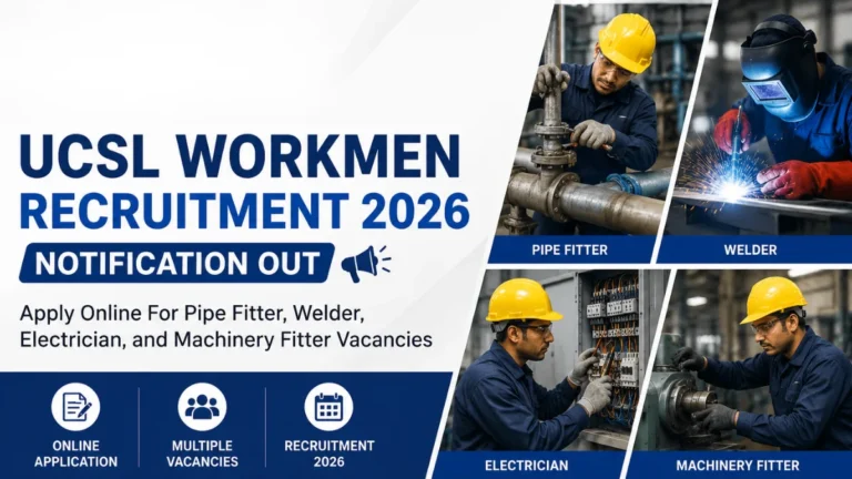UCSL Workmen Recruitment 2026 Notification Out, Apply Online For Pipe Fitter, Welder, Electrician, and Machinery Fitter Vacancies 39 UCSL Workmen Recruitment 2026