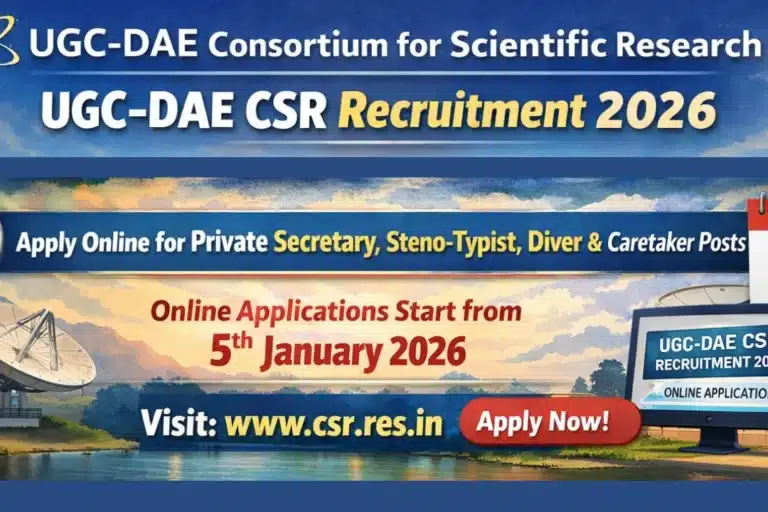UGC-DAE Consortium for Scientific Research Recruitment 2026 for Steno-Typist, Diver, Caretaker Vacancies 37 UGC-DAE Consortium for Scientific Research Recruitment 2026 for Steno-Typist, Diver, Caretaker Vacancies