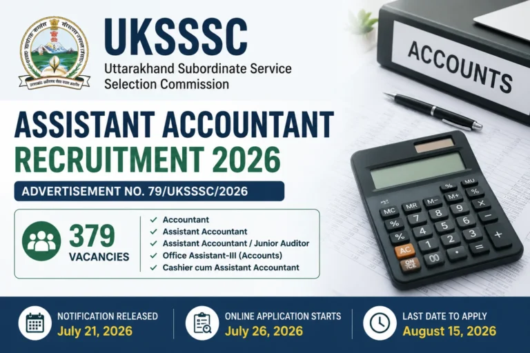 UKSSSC Assistant Accountant Recruitment 2026 Out for 379 Posts, Online Form & Eligibility 27 UKSSSC Assistant Accountant Recruitment 2026 Out for 379 Posts, Online Form & Eligibility