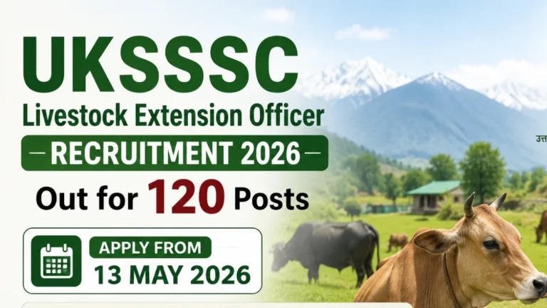 UKSSSC Livestock Extension Officer Recruitment 2026 Out for 120 Posts, Apply from 13 May 38 UKSSSC Livestock Extension Officer Recruitment 2026 Out for 120 Posts, Apply from 13 May
