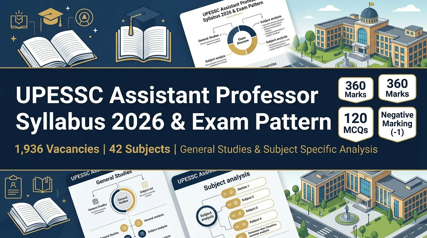 UPESSC Assistant Professor Syllabus 2026: Exam Pattern Analysis 1 UPESSC Assistant Professor Syllabus 2026 & Exam Pattern
