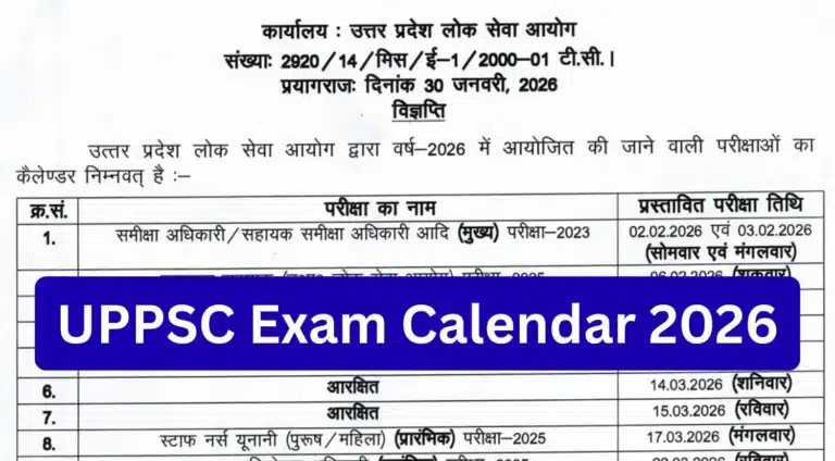 UPPSC Exam Calendar 2026 Released, Check Detailed Schedule of Upcoming Examinations 25 UPPSC Exam Calendar 2026