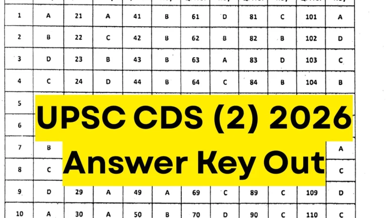 UPSC CDS 2 Answer Key 2026 Out: Download Provisional Key PDF for English, GK & Maths 18 UPSC CDS 2 Answer Key 2026 Out: Download Provisional Key PDF for English, GK & Maths