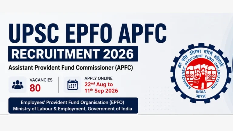 UPSC EPFO APFC Recruitment 2026 Notification Out For 80 Vacancies, Apply Online Begins 31 UPSC EPFO APFC Recruitment 2026 Notification Out, Apply Online For 80 Vacancies