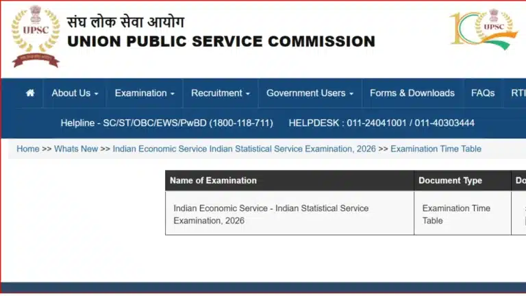 UPSC IES/ISS Exam Time Table 2026 Out, Download Official Date Sheet PDF at upsc.gov.in 13 UPSC IES/ISS Exam Time Table 2026