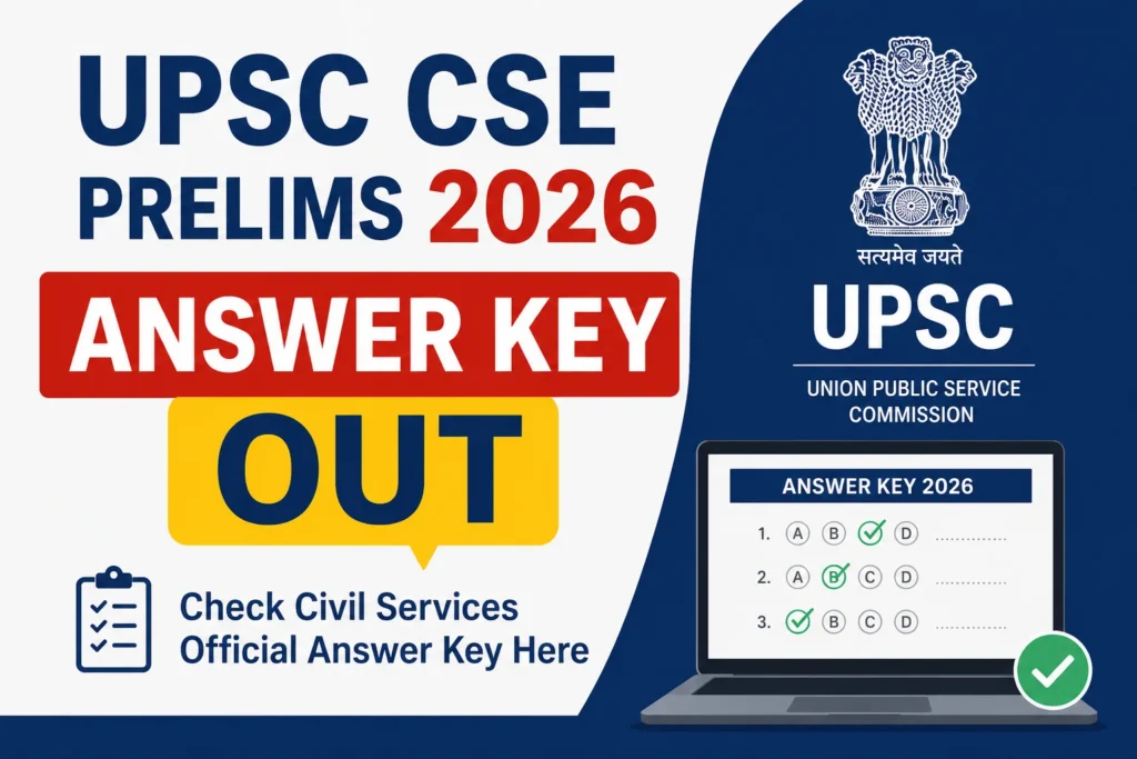 UPSC CSE Prelims Answer Key 2026 OUT @upsc.gov.in, Check Civil Services Official Answer Key Link Here 1 UPSC Prelims Answer Key 2026 OUT @upsc.gov.in, Check Civil Services Official Answer Key Link Here