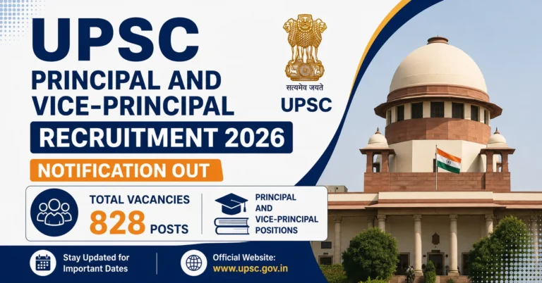 UPSC Principal and Vice-Principal Recruitment 2026 Notification Out for 828 Posts, Apply Online 8 UPSC Principal and Vice-Principal Recruitment 2026 Notification Out for 828 Posts
