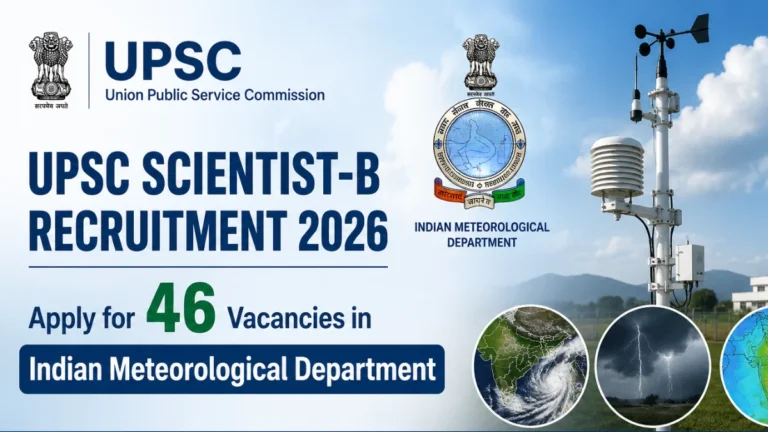 UPSC Scientist-B Recruitment 2026: Apply for 46 Vacancies in Indian Meteorological Department 21 UPSC Scientist-B Recruitment 2026: Apply for 46 Vacancies in Indian Meteorological Department