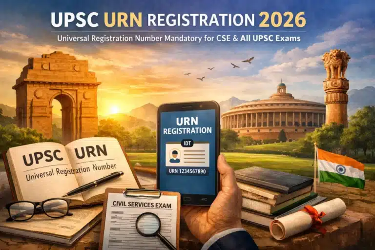UPSC URN Registration 2026 – Universal Registration Number Mandatory for CSE & All UPSC Exams 31 UPSC URN Registration 2026 – Universal Registration Number Mandatory for CSE & All UPSC Exams