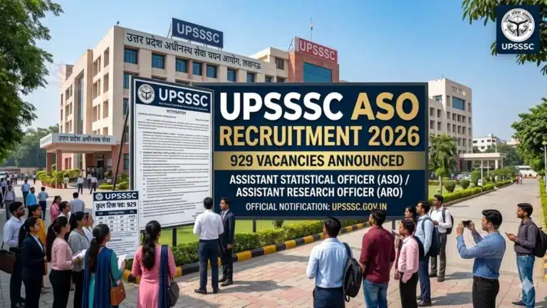 UPSSSC ASO Recruitment 2026, 929 Assistant Statistical Officer / Assistant Research Officer Apply Online begins 9 UPSSSC ASO Recruitment 2026, 929 Assistant Statistical Officer / Assistant Research Officer Vacancies Announced